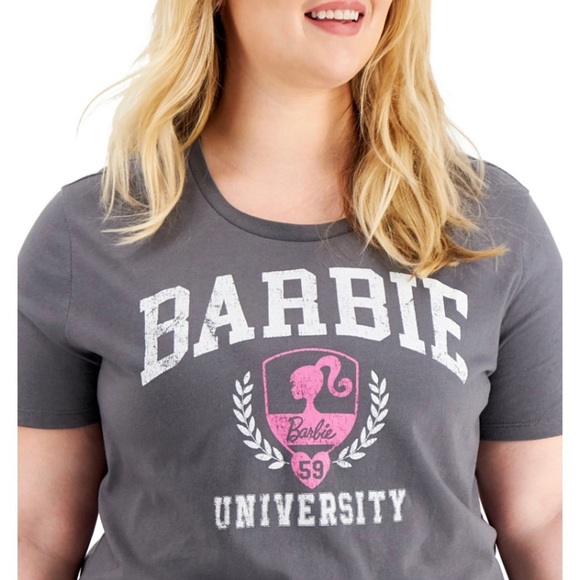 ⭐️⭐️ 2/$35 Love Tribe Plus Trendy Barbie University Graphic T-Shirt - Picture 2 of 4
